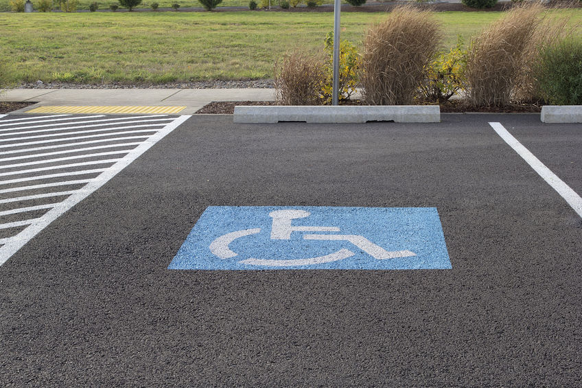 23848265 - handicapped parking space at business location