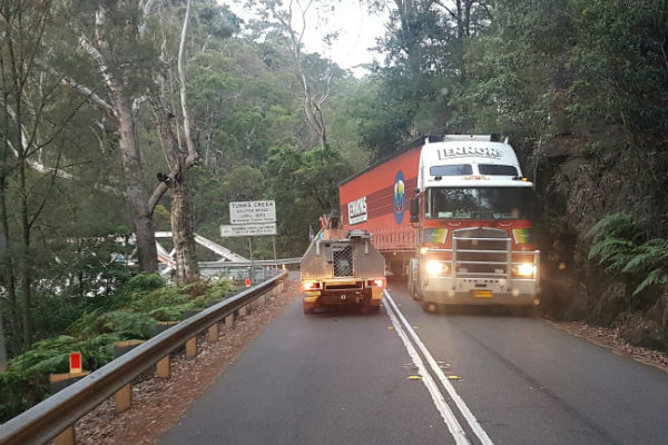 Article image for Semi-trailer in the Galston Gorge
