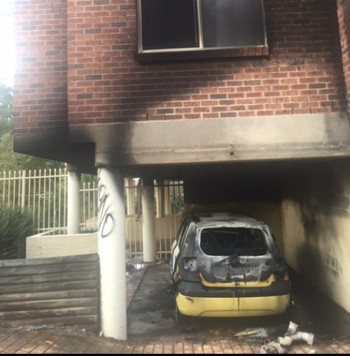 torched car
