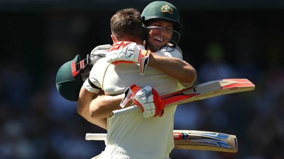 Article image for Brotherly love as Shaun and Mitchell Marsh celebrate Ashes centuries
