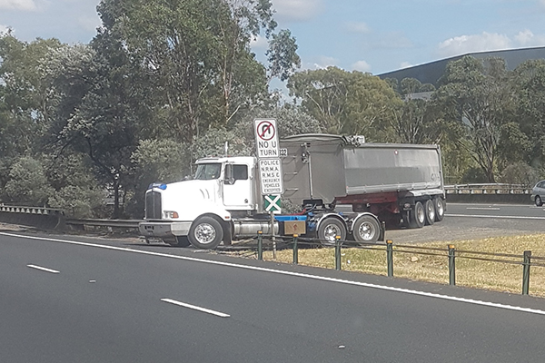 Article image for Truck attempts U-Turn on major motorway