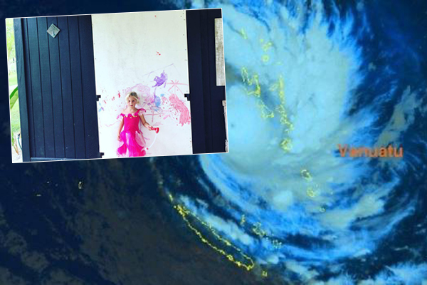Article image for Weatherman’s daughter prepares for Cyclone Hola in adorable fashion