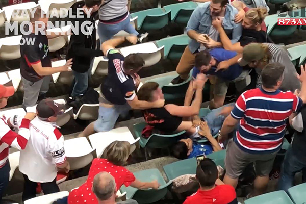 Article image for WATCH | Fans brawl at NRL Anzac Day game