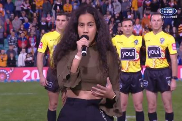 Article image for ‘It sounded terrific’, Indigenous anthem stuns crowd