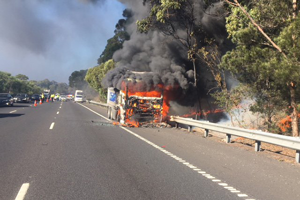Article image for Truck fire closes the M1 motorway