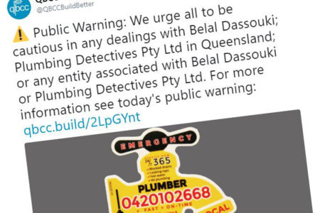 Shonky plumbers run out of town by the Queensland government