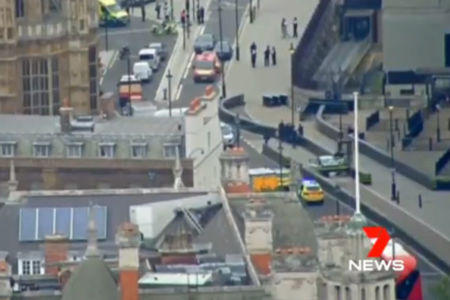 Man arrested, pedestrians injured after car crashes through UK parliament barriers