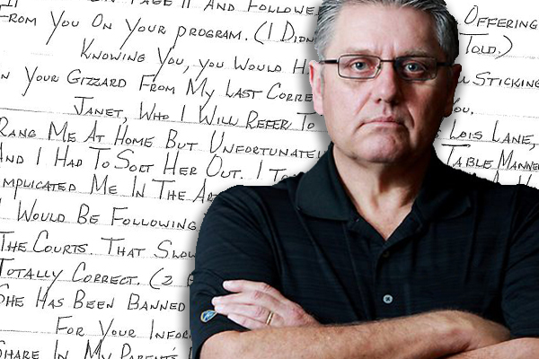 Article image for Ray receives vile letter from the brother of convicted paedophile