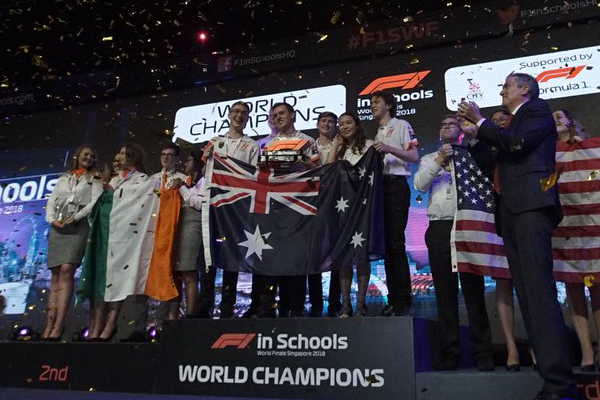 Article image for Aussie school team takes home the win at world final for high-speed racing car