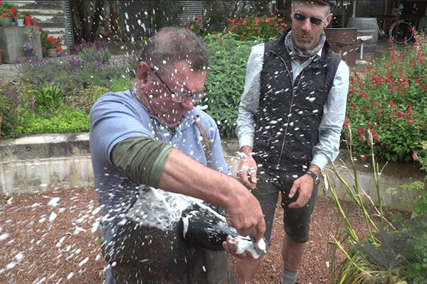 WATCH | Steve Price almost gets taken out by an exploding Riesling!
