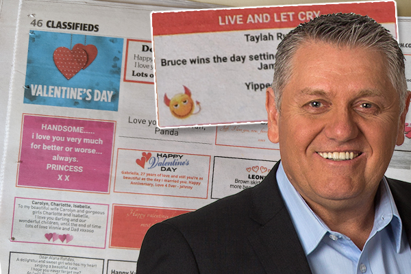 Ray Hadley’s producer receives not-so-cryptic Valentine’s Day message in the classifieds