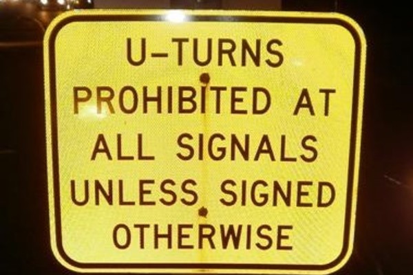 Brisbane to trial idiot proof No U-Turn signs
