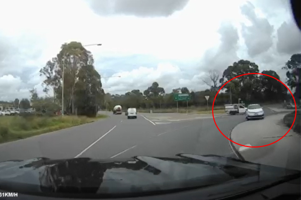 Article image for Shocking dashcam footage of car driving into oncoming traffic