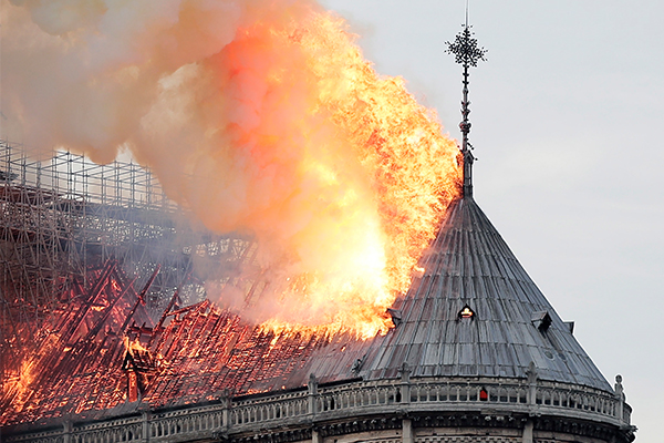 Notre Dame goes up in flames