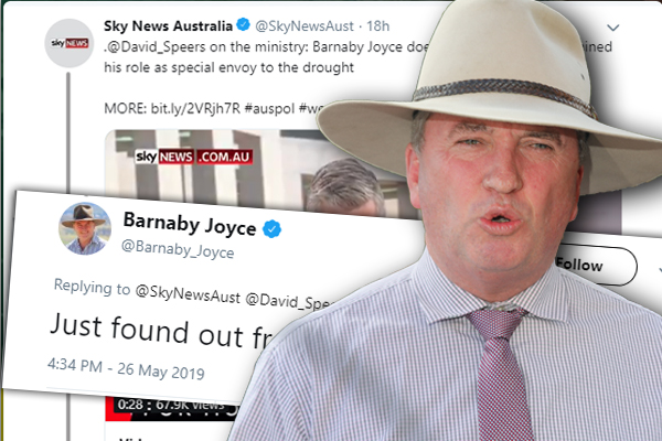 Article image for Barnaby Joyce disappointed in Scott Morrison’s ‘slip up’
