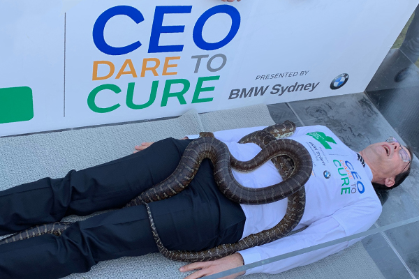 Article image for We threw our CEO into a bath of snakes… all for a good cause