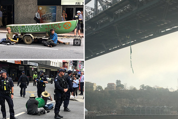 Article image for Extinction Rebellion protesters cause chaos across Brisbane once again