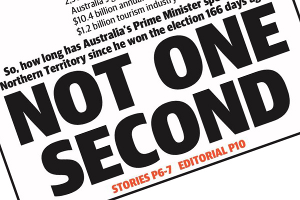 Article image for The NT News strikes again with front page targeting the Prime Minister