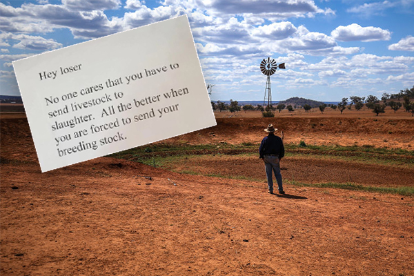 Drought-stricken farmers receive disgusting letters of abuse