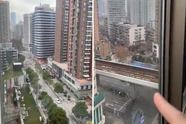 Article image for WATCH | Aussie trapped in Wuhan shares shocking footage from the deserted city