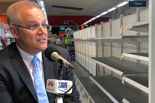 Article image for PM urges Australians to ‘get on with our lives’ as supermarkets forced to limit sales
