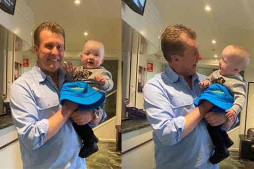 CUTE PICS: Nine newsreader Peter Overton meets his youngest fan!