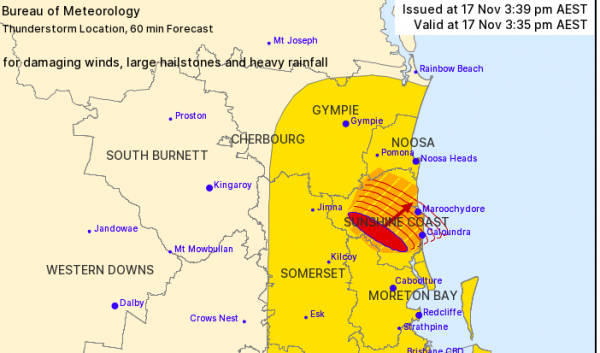 Article image for Severe thunderstorm warning issued for parts of south-east Queensland