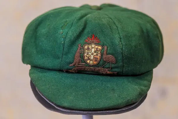 Article image for Sale of Don Bradman’s baggy green stumps auctioneers