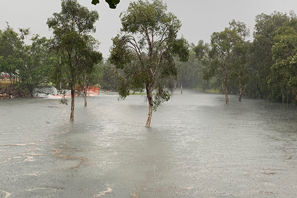 Article image for Heavy rain deluge causes flash flooding and road chaos