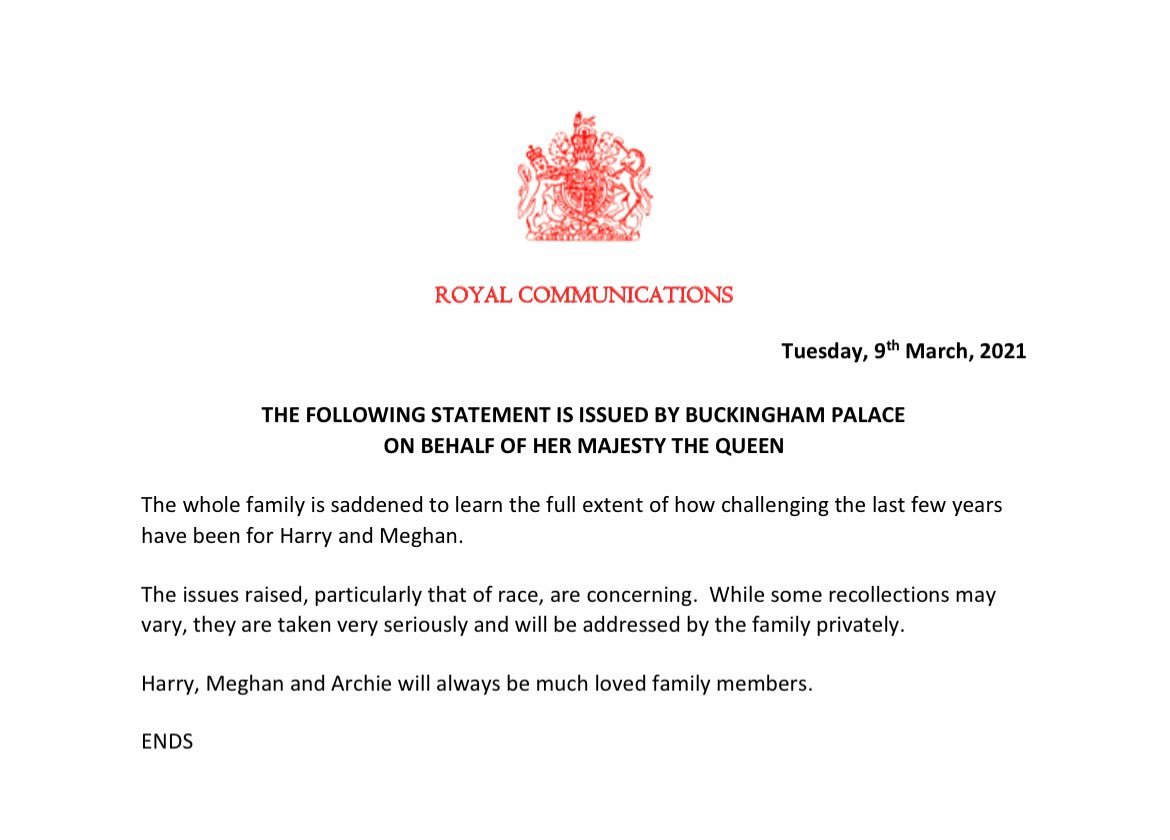 Royal Statement