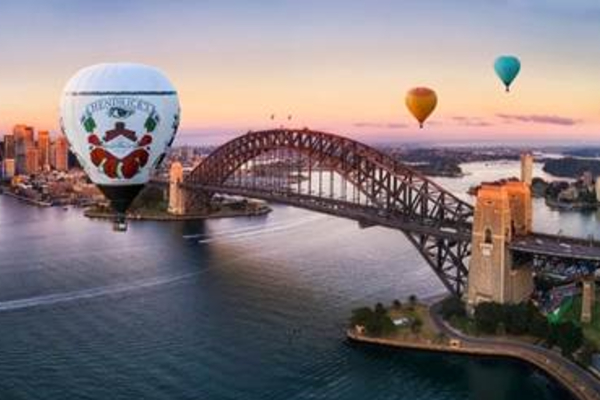 The hot air balloon voyage reaching for the sky