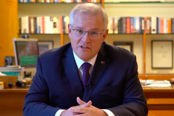 Article image for ‘Australia is keeping pace’: PM’s video message to defend rollout