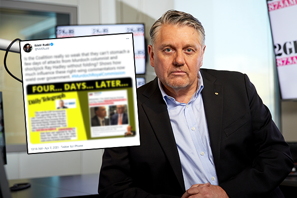 Article image for Ray Hadley responds to Kevin Rudd’s ‘disgraceful’ social media antics