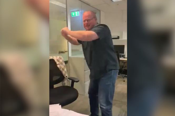 Article image for WATCH | Mark Levy bravely accepts twerking challenge!