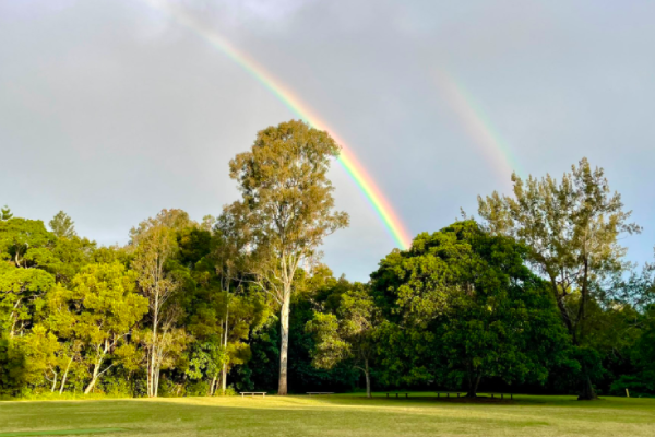 Article image for Stunning sight: Double rainbow spotted in Brisbane’s sky