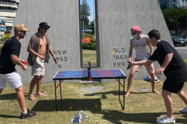 Article image for Border antics: Group sets up ‘hilarious’ ping pong tournament