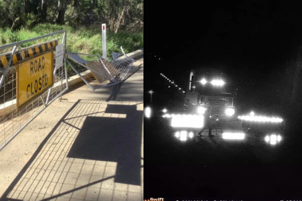 Article image for Truck driver charged after allegedly driving through COVID-19 blockade