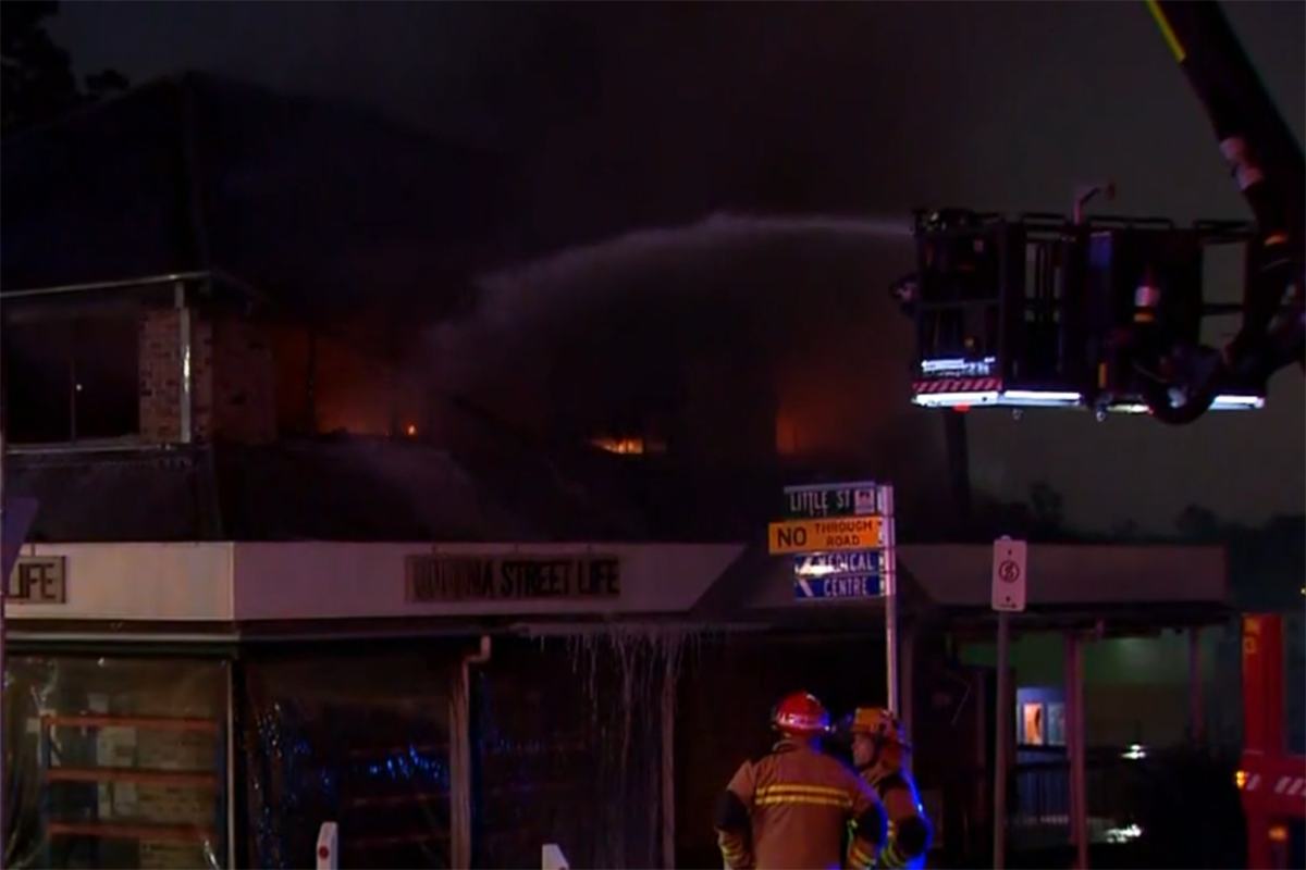 Article image for Goodna op-shop engulfed by flames, shuts down road