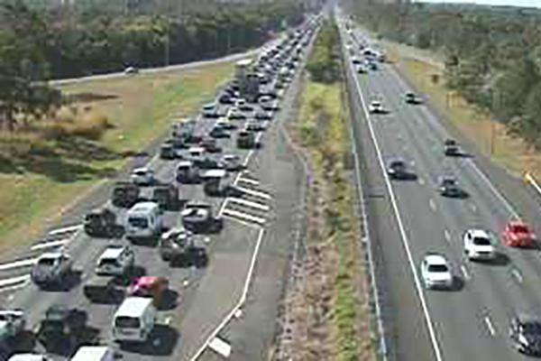 Article image for Bruce Highway comes to standstill following truck and motorcycle crash