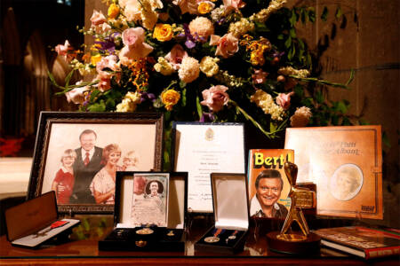 ‘It was beyond an honour’: Letters from Bert Newton’s children read aloud at state funeral 