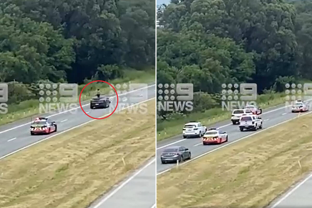 Article image for Dramatic interstate police chase comes to an end after arrests