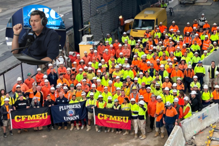 CFMEU workers walk off the Cross River Rail site