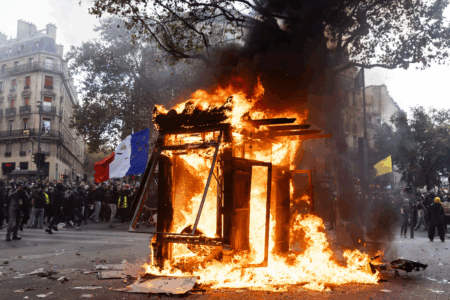 “It looks like a war zone”: Mass arrests and landmarks torched in French protests